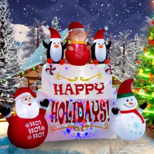 9ft Inflatable Christmas Snowman Yard Ornament with LED and Kaleidoscope Lights for Indoor and Out of doors Use – Excellent for Patios and Gardens