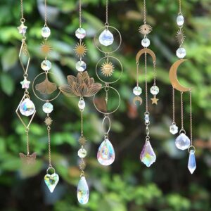 Set of 6 Colourful Crystal Suncatchers – Window Hanging Prism Balls for Creating Rainbows, Very best for Gardens, Christmas Timber, Weddings, Events, Patios, Backyards, Automobiles, and…